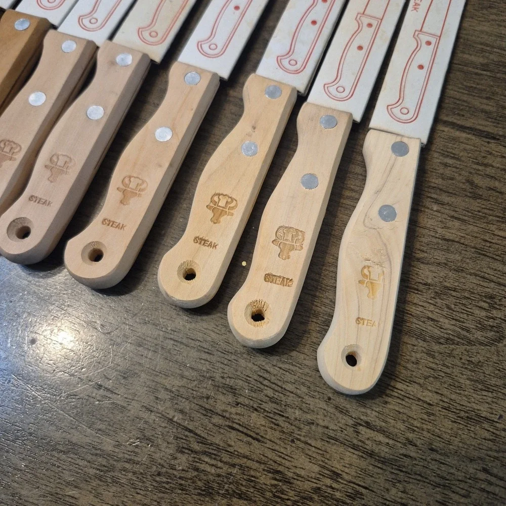 13 Chefs Collection Stainless‎ Steel Kitchen Knife Cutlery Set Wood Handles